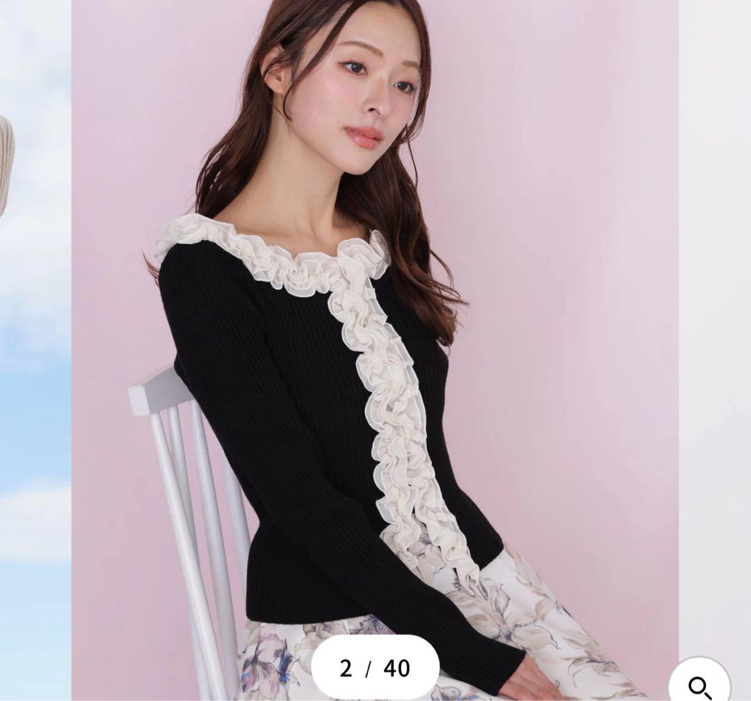 JILL by JILL STUART フリルトリムニット