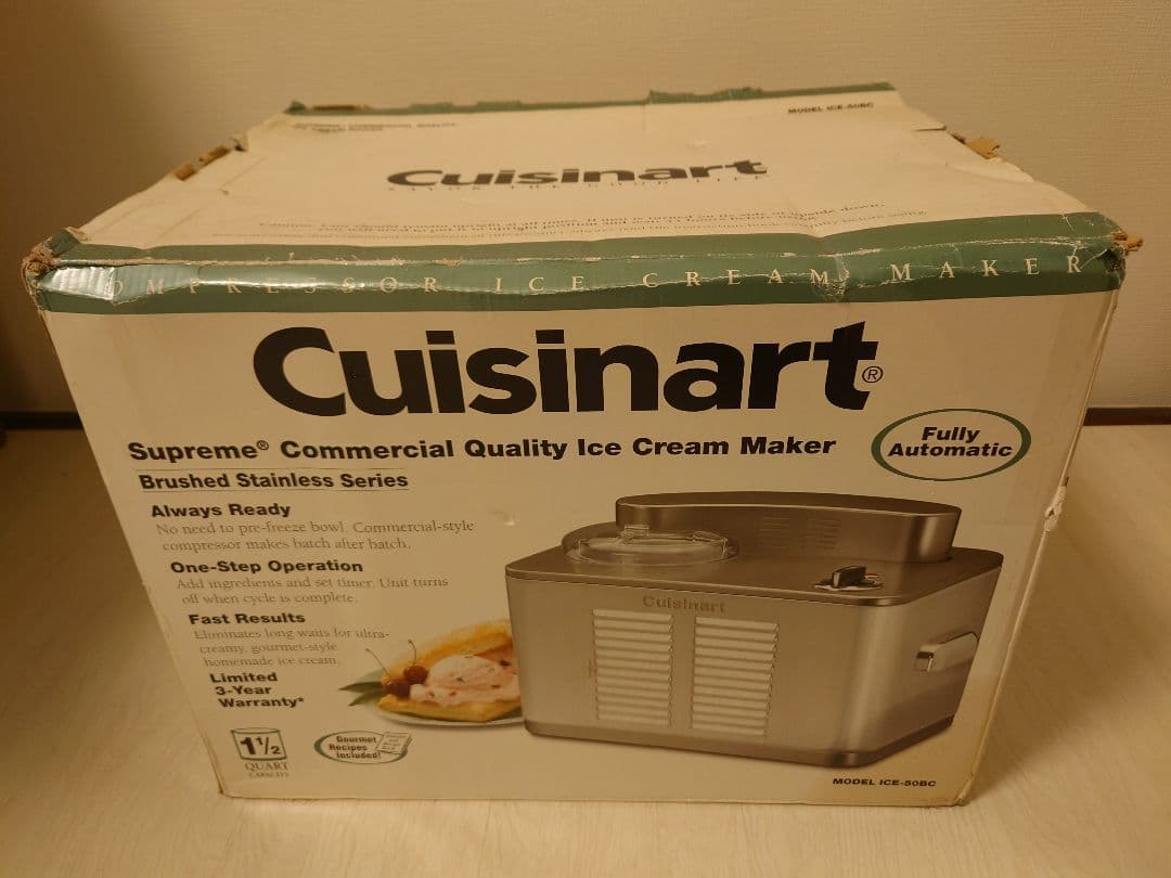 Cuisinart　コンプレッサー付　アイスクリームメーカー　ICE-50BC