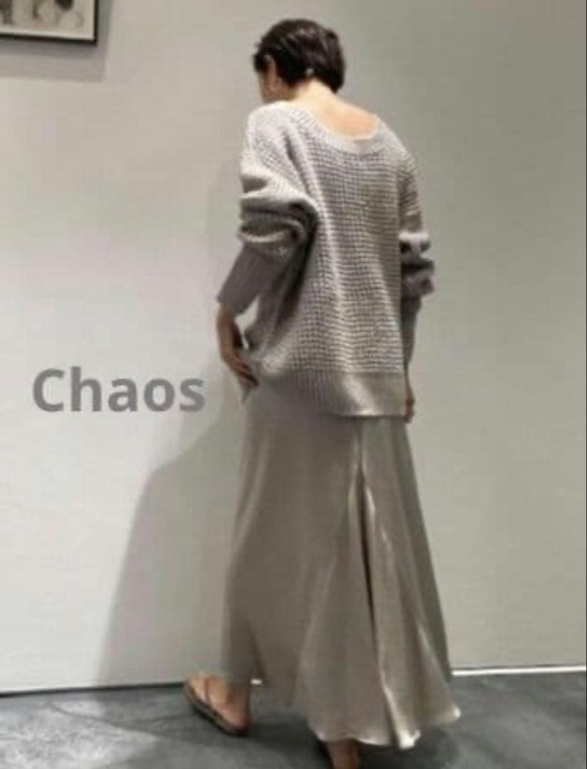 Chaos ラッドサテン フレアロングスカート