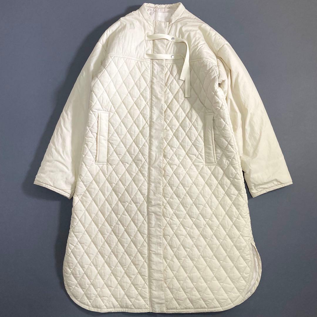パブリックトウキョウ ダイヤキルティングオーバーコート アイボリー