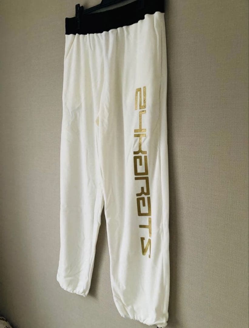 【24KARATS】2007年初期 ベロア素材セットアップ　ホワイトLサイズ