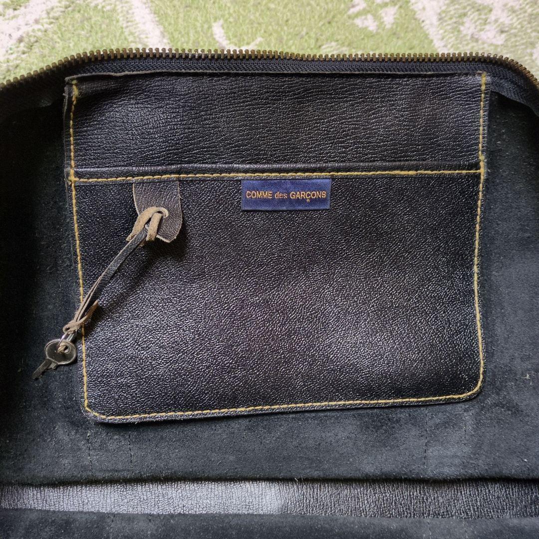 1980年代 コムデギャルソン 鍵付 黒革 旅行カバン トラベル