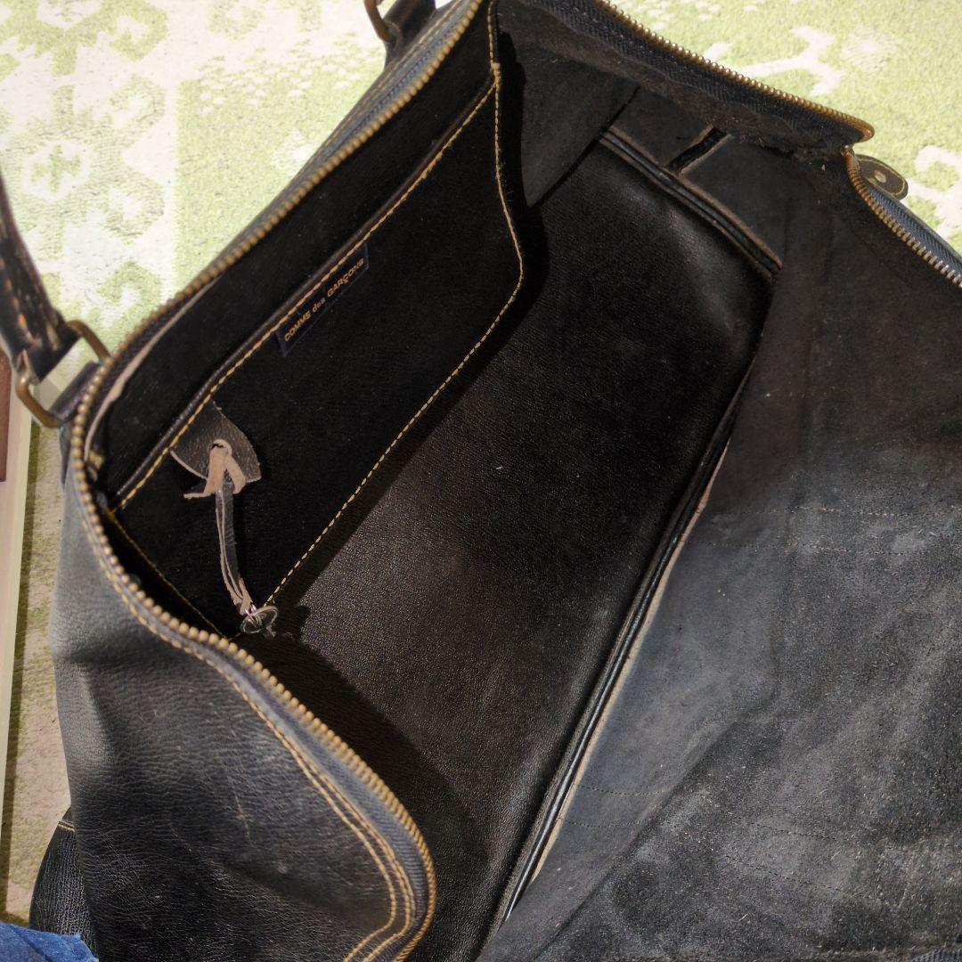 1980年代 コムデギャルソン 鍵付 黒革 旅行カバン トラベル