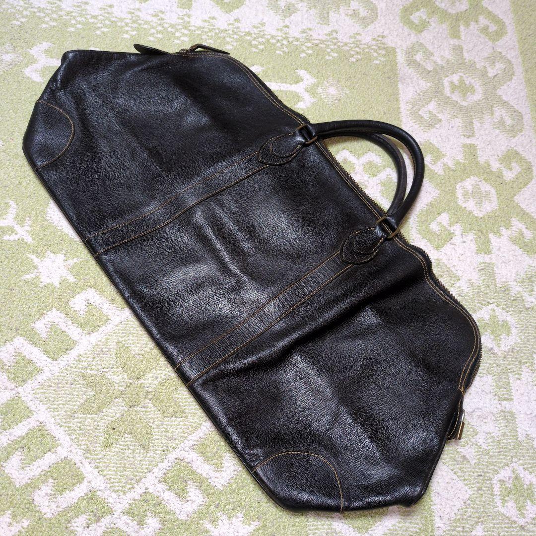 1980年代 コムデギャルソン 鍵付 黒革 旅行カバン トラベル