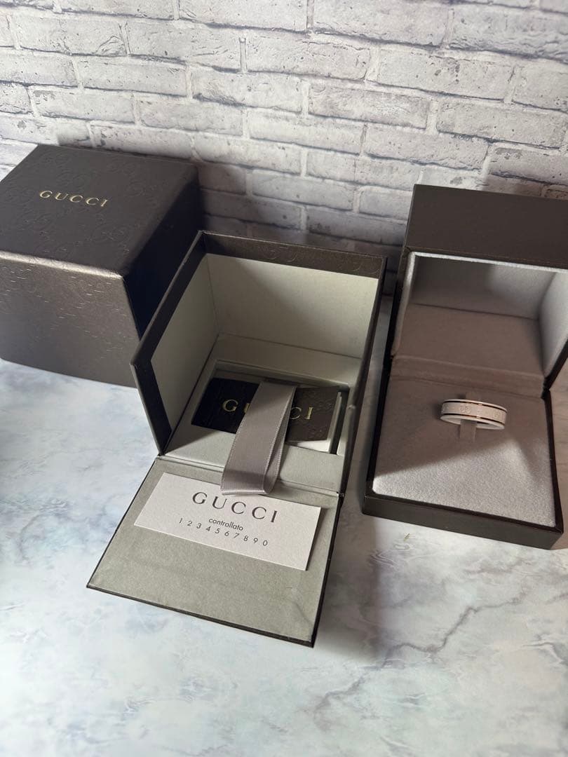 【未使用】GUCCI グッチ リング 指輪 GG ホワイト #17