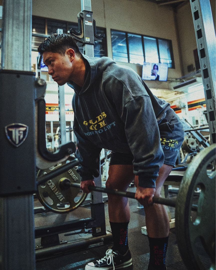 M LÝFT × GOLD'S GYM VINTAGE LOGO HOODIE