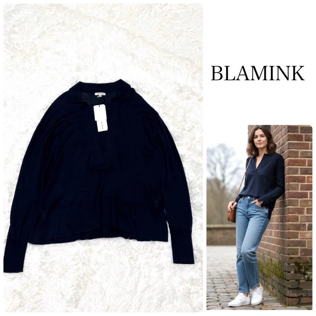 新品タグ付 定価8.2万 近年モデル ブラミンク シルクカシミヤ 18G ニット