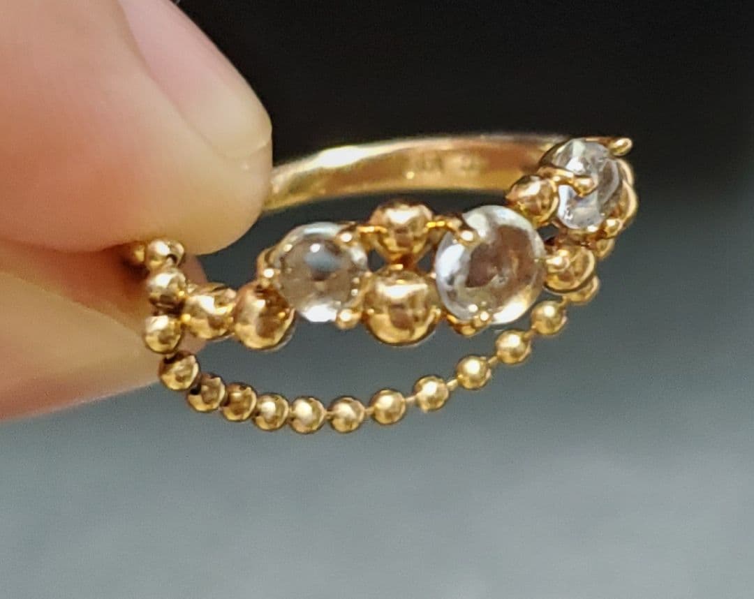 4℃(ヨンドシー) ゴールドリング アクアマリン 18K