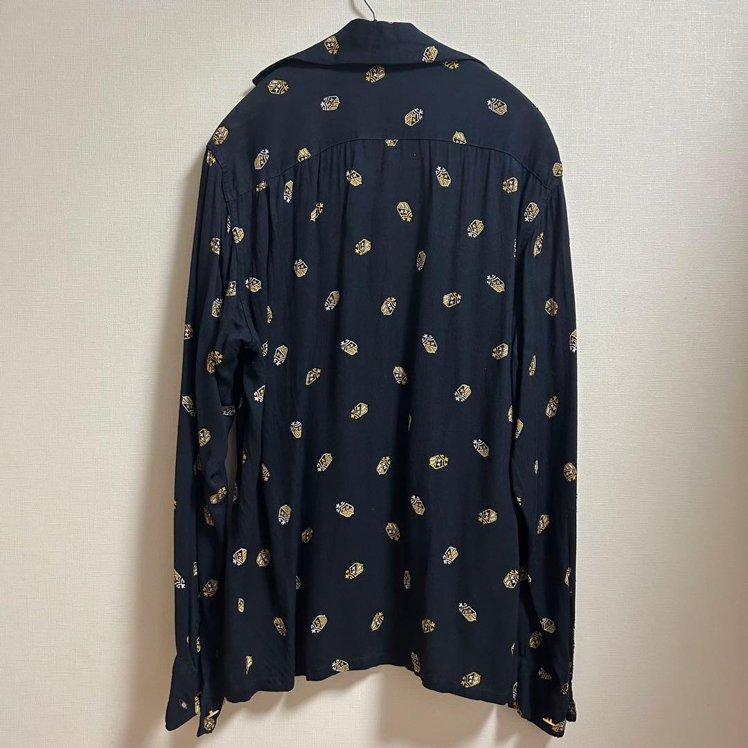 【Special】50s 60s ブラック レーヨンギャバジンシャツ　アトミック