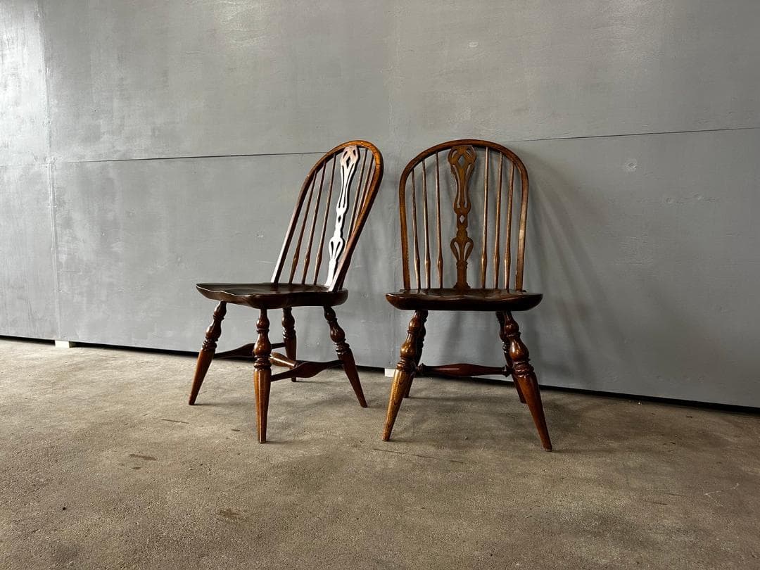 イギリスヴィンテージ コテージチェア スティックバックチェア 2脚セット