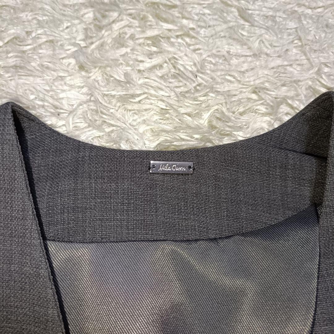 【美品】ミラオーウェン リネンライク ノーカラージャケット パンツスーツ