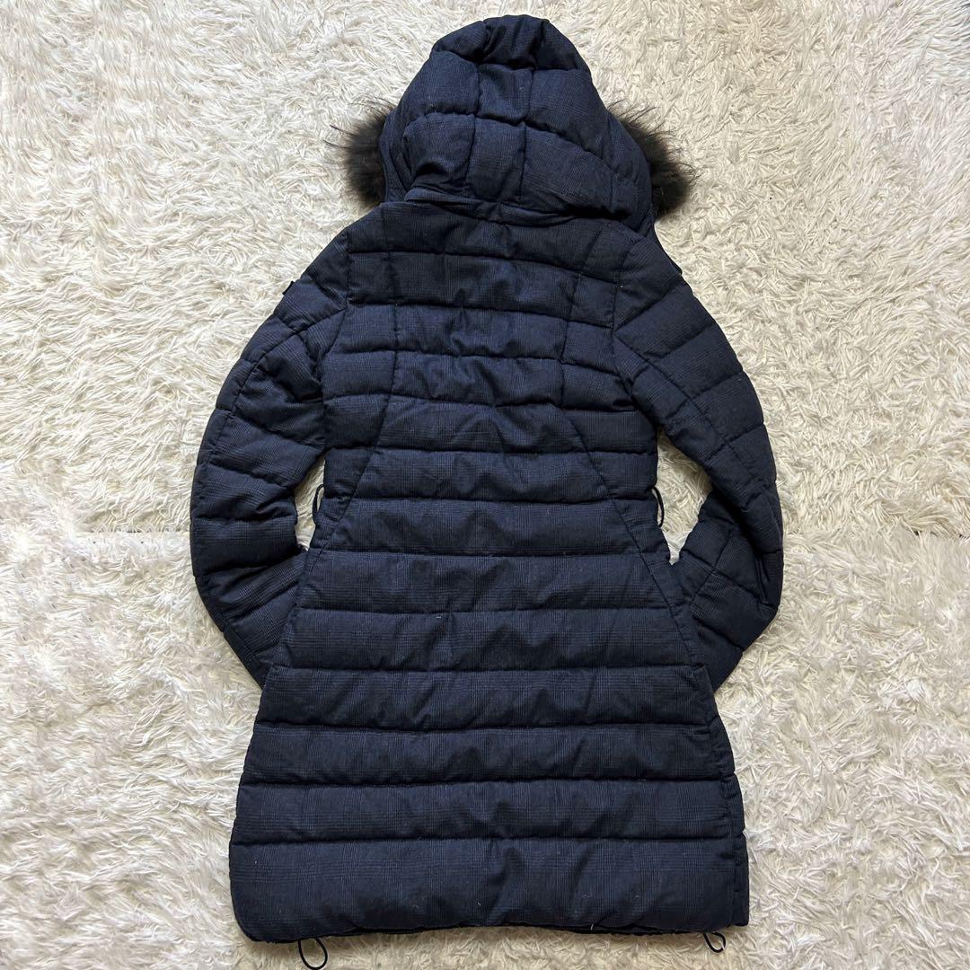 【希少】タトラス ウール カシミヤ チェック柄 リアルファー ダウンコート