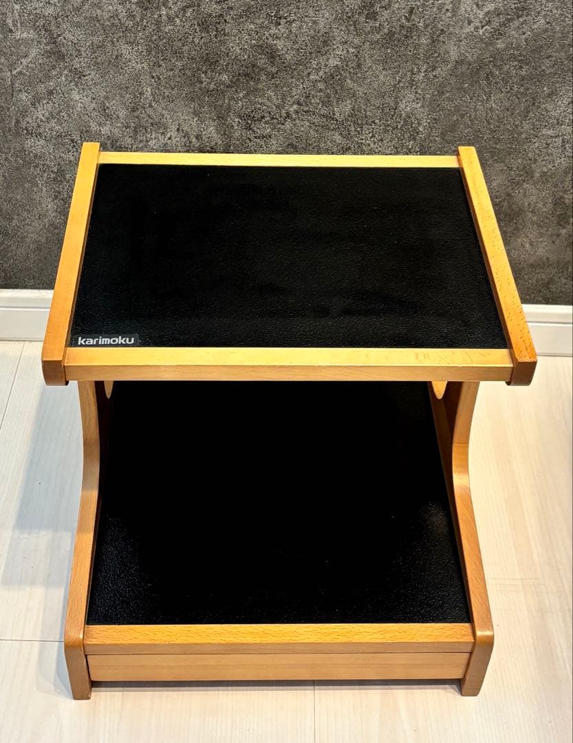 カリモク コロニアル 卓上電話台 小物置き 昭和レトロ