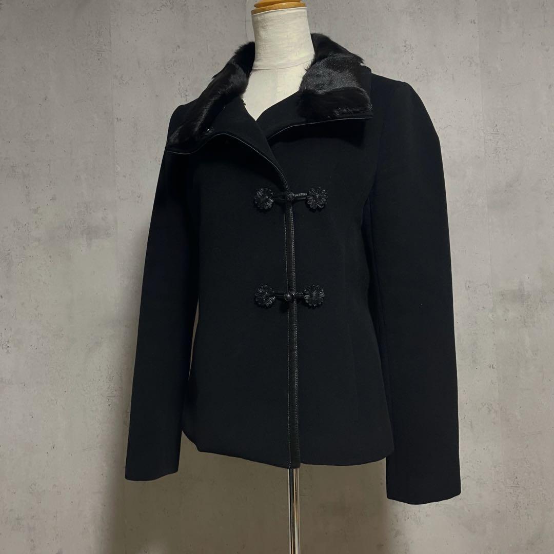 希少　ヴィヴィアンタム アンゴラ混チャイナジャケット 黒 ショートコート