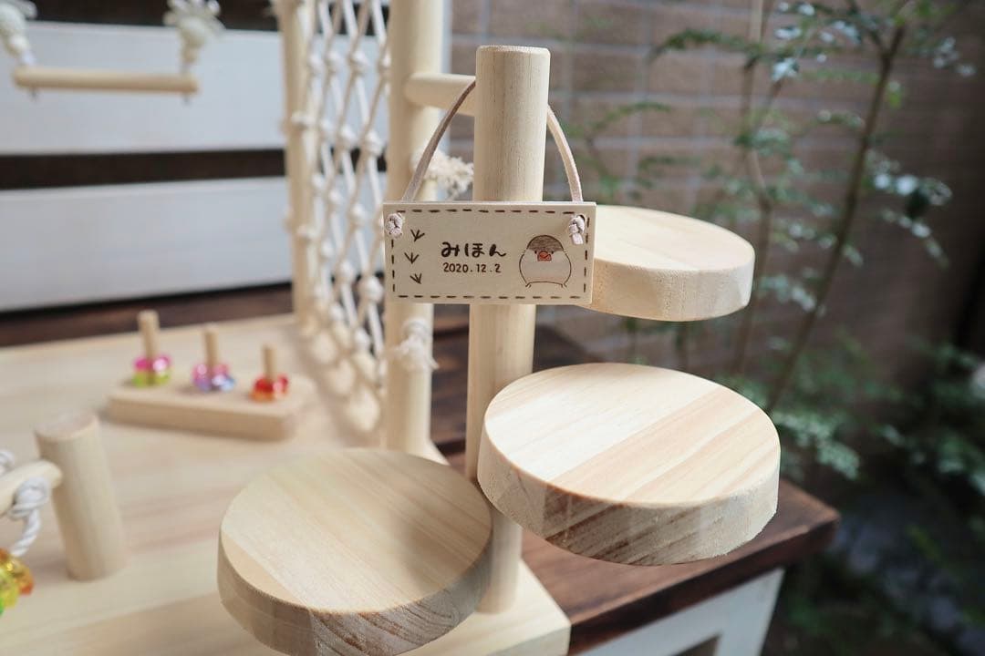 ことりのおおきなあそびば　ミラー付き　文鳥　インコ　バードアスレチック　ブランコ