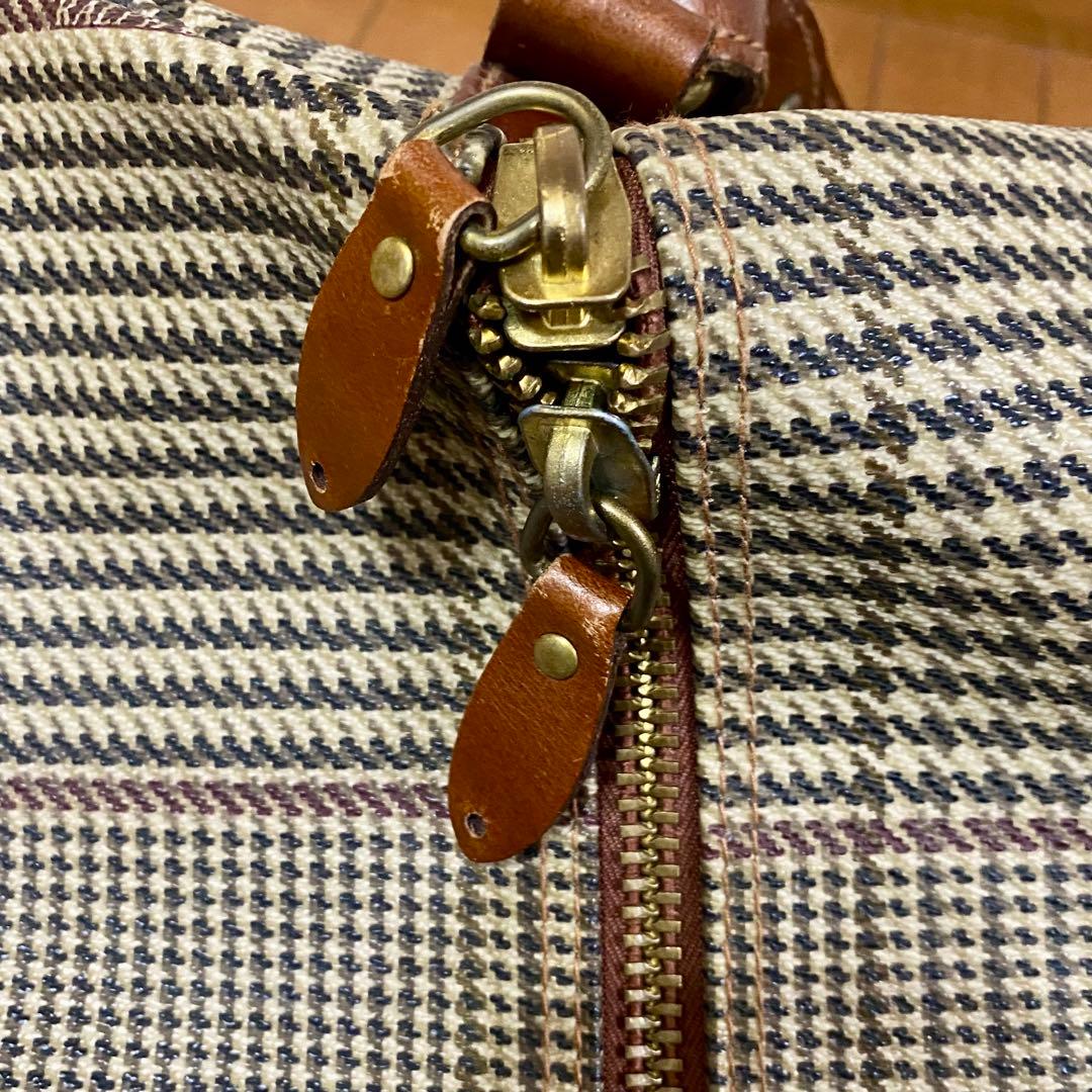 【美品】POLO RALPH LAUREN 千鳥格子 ボストンバッグ 大容量