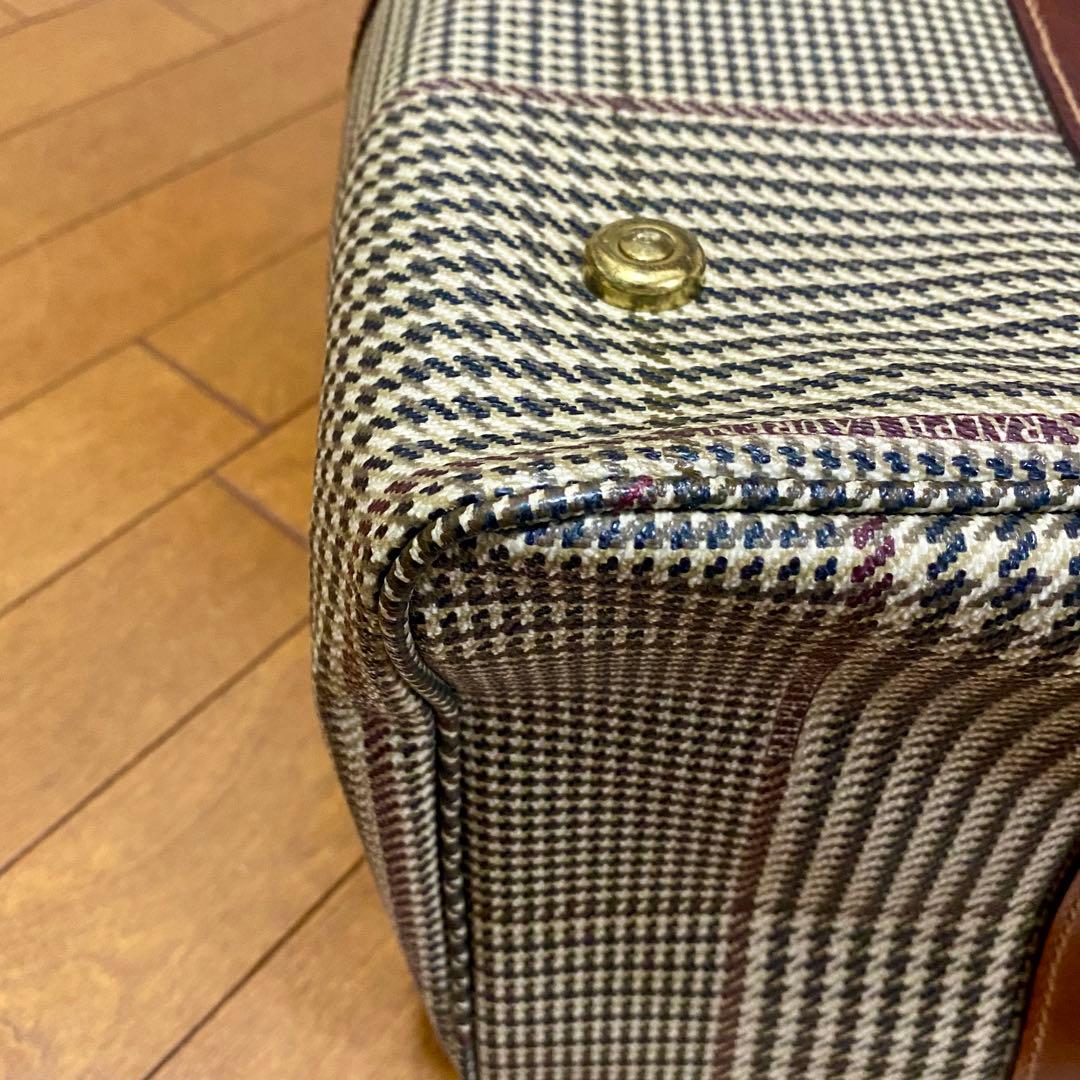 【美品】POLO RALPH LAUREN 千鳥格子 ボストンバッグ 大容量