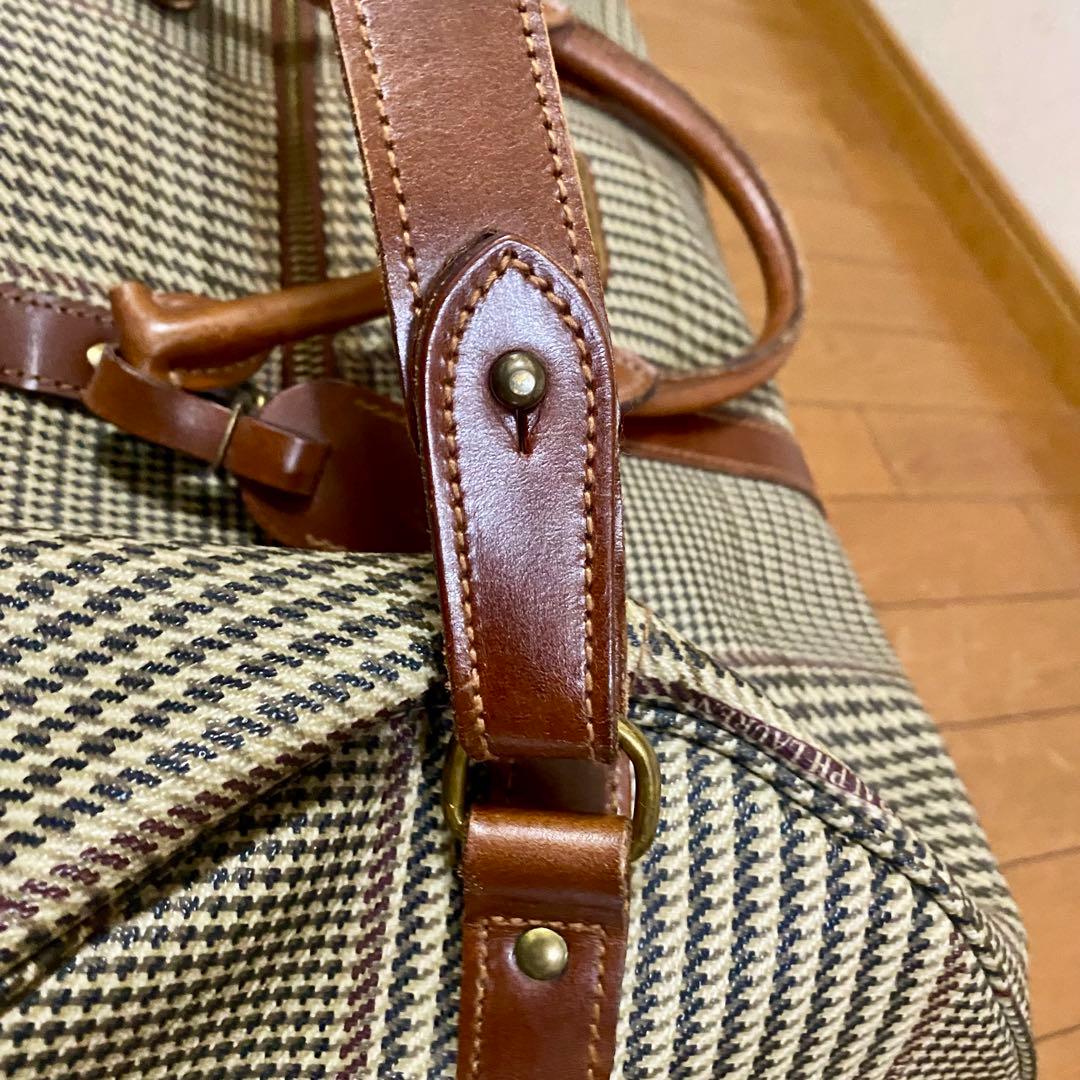 【美品】POLO RALPH LAUREN 千鳥格子 ボストンバッグ 大容量