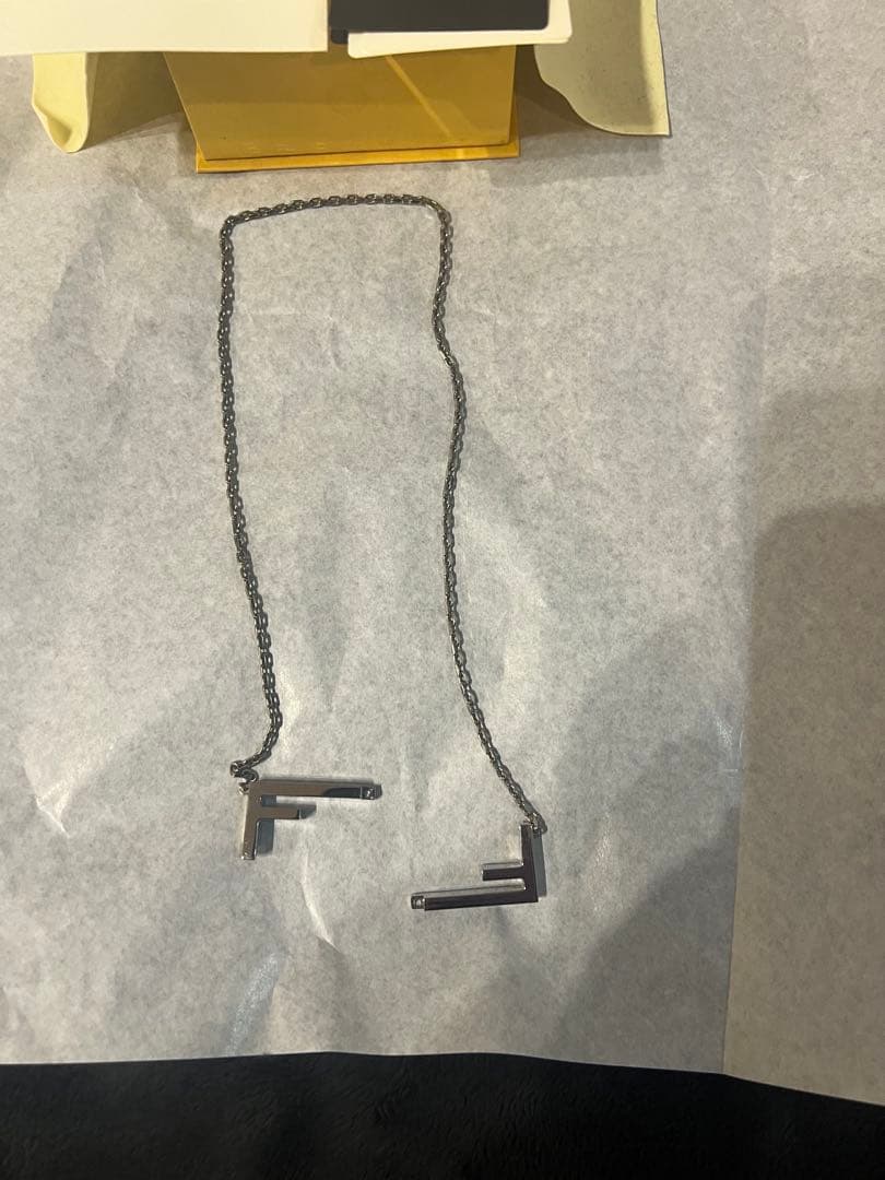 つかまん　FENDI シルバー バゲットネックレス