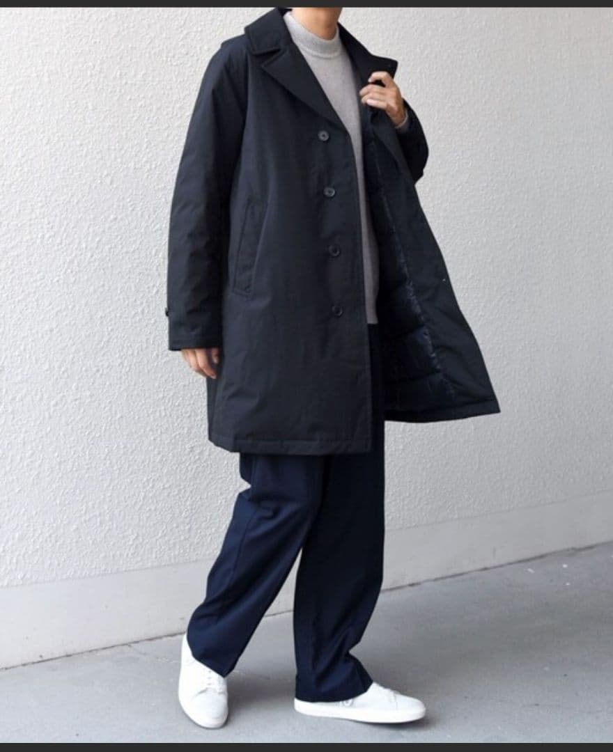 【SHIPS any】撥水/防風等 多機能 ダウン クラシカル ミドルカーコート