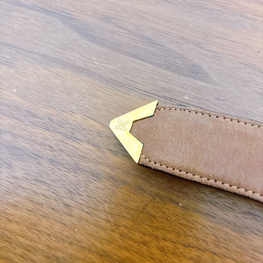 CELINE セリーヌ レザーベルト ブラウン ゴールドバックル ビジネス