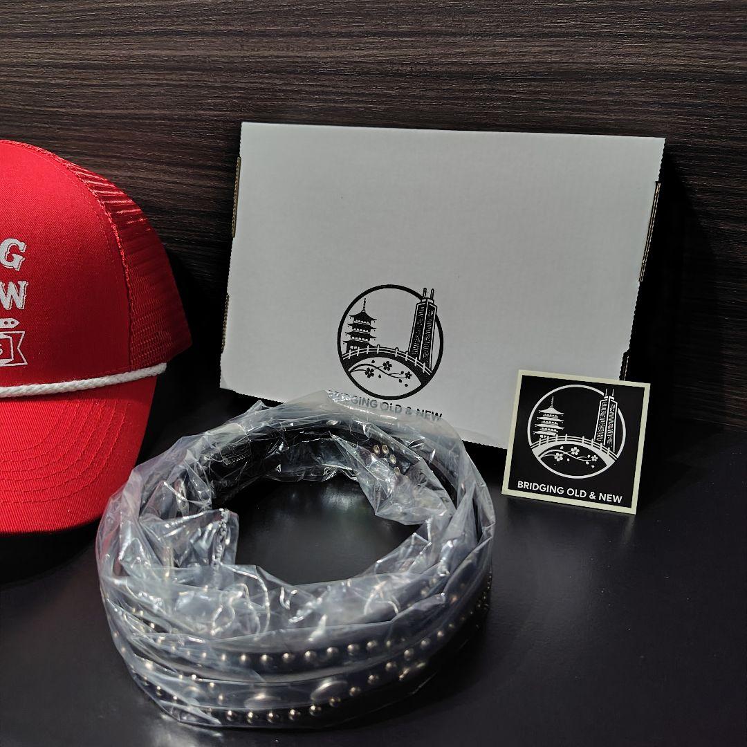 アイ青■本革レザーフルスタッズナローベルト☆アメカジ古着ヴィンテージキムタク