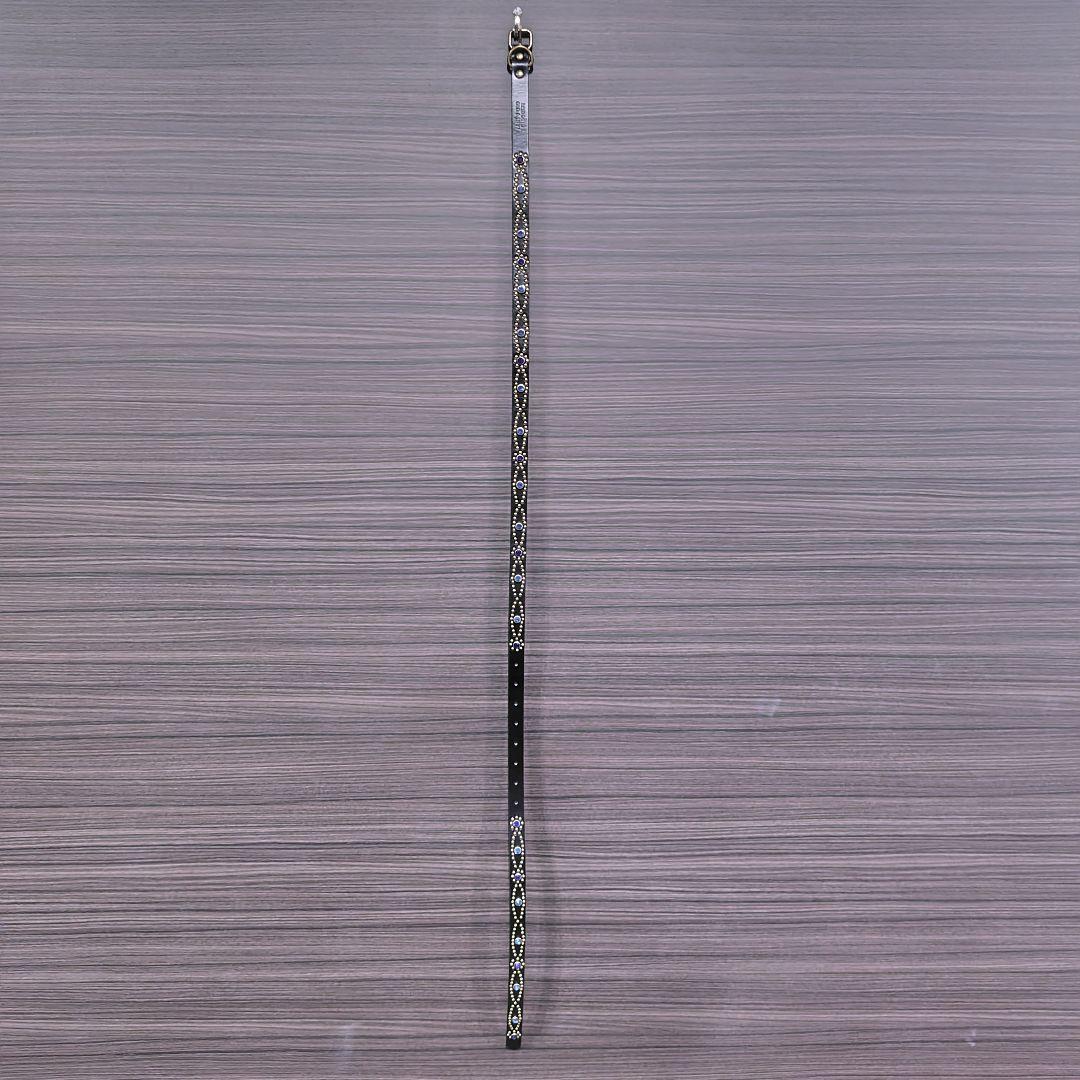 アイ青■本革レザーフルスタッズナローベルト☆アメカジ古着ヴィンテージキムタク