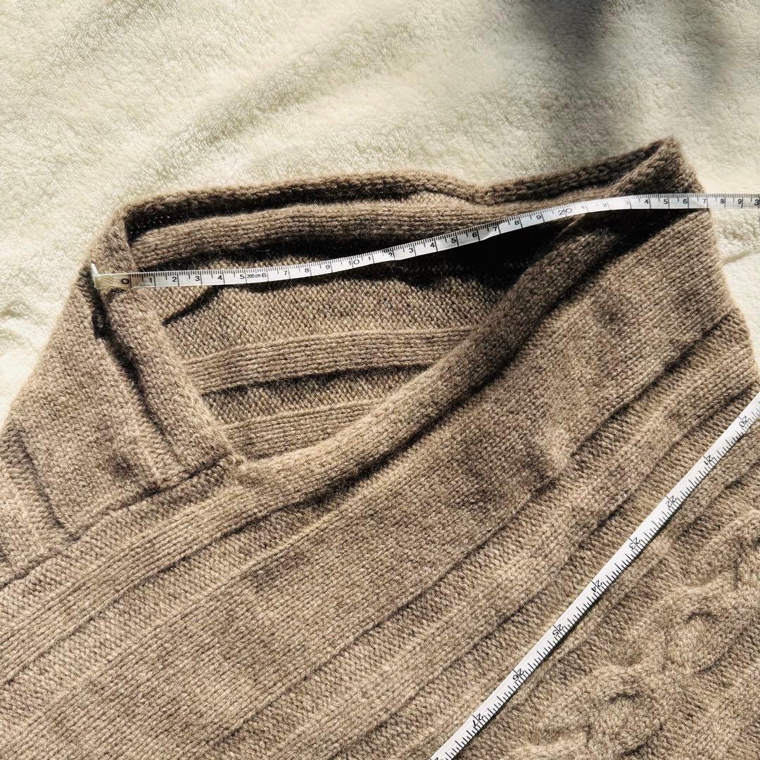 内モンゴル産　ヤクカシミヤ 100 ニット ポンチョ　フリンジ付き ブラウン系