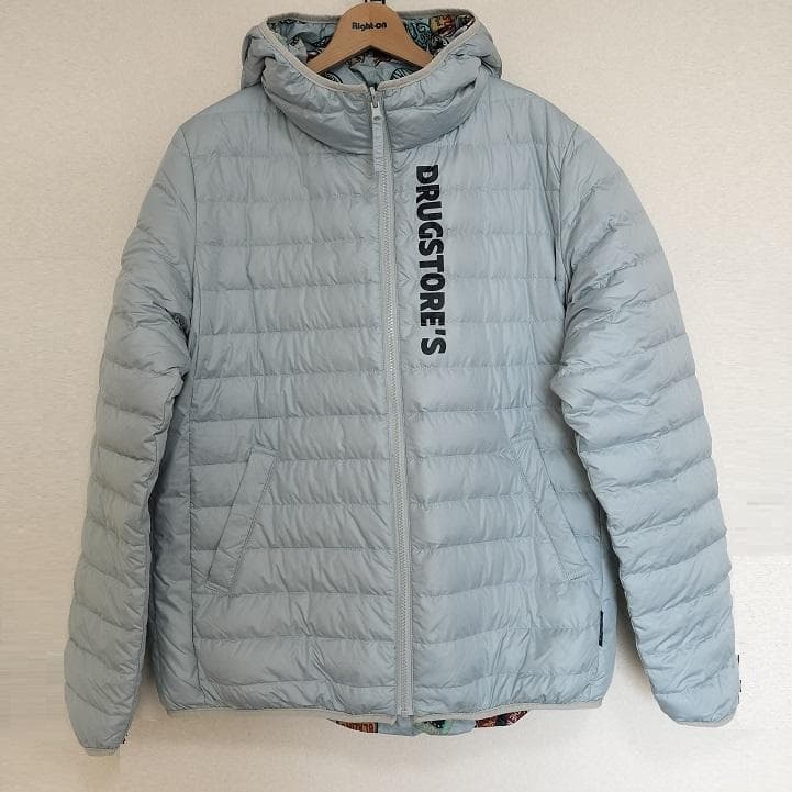 ★希少 ドラッグストアーズ　ダウンジャケット　リバーシブル　ブタ　グレー