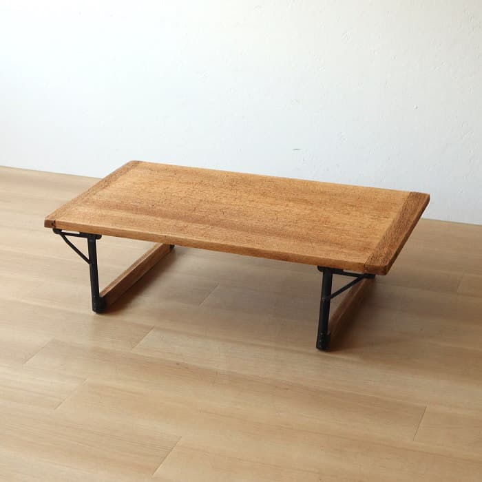 アンティーク ラワン材 折り畳み ローテーブル ちゃぶ台 古家具 レトロ