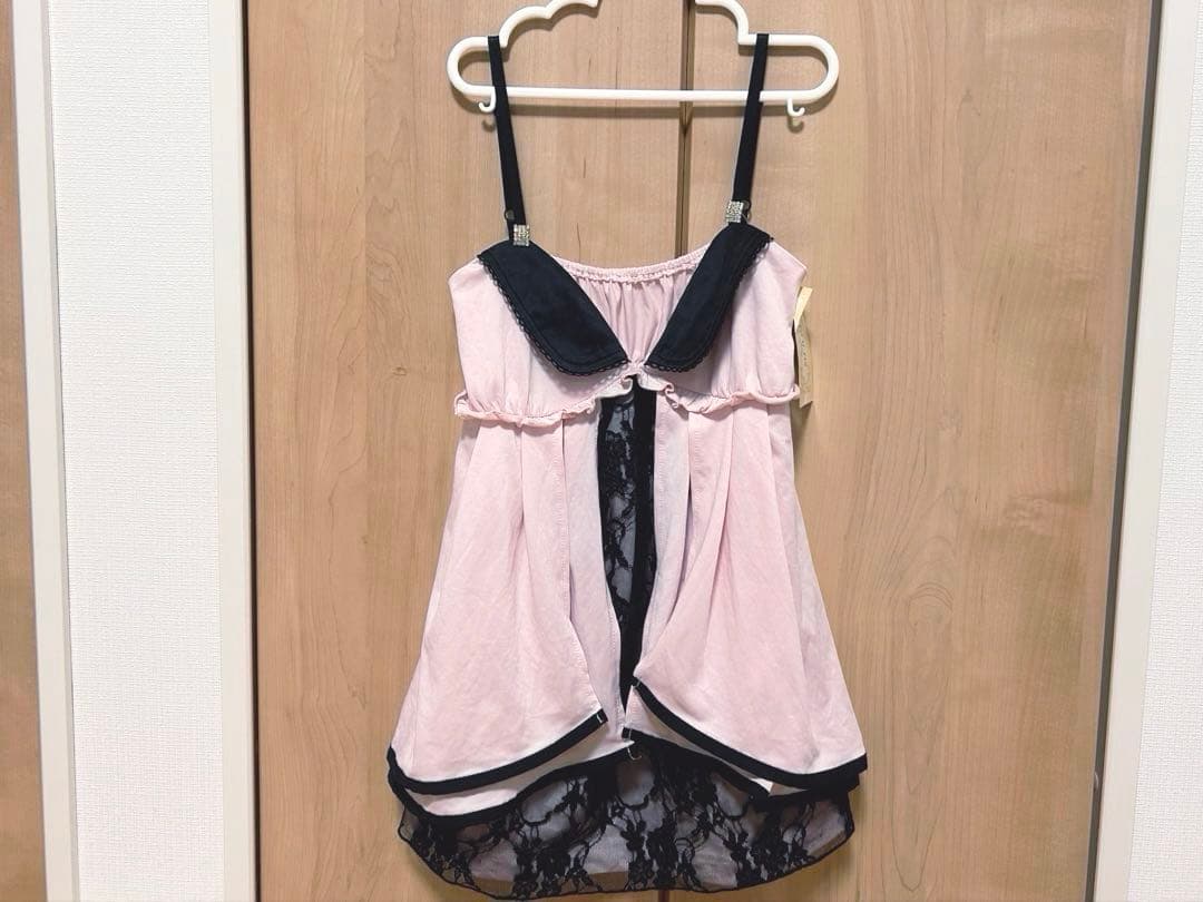 GOLDS♡タグ付き♡肩紐ビジュー♡パイピングラッフル裾♡総レースキャミトップス