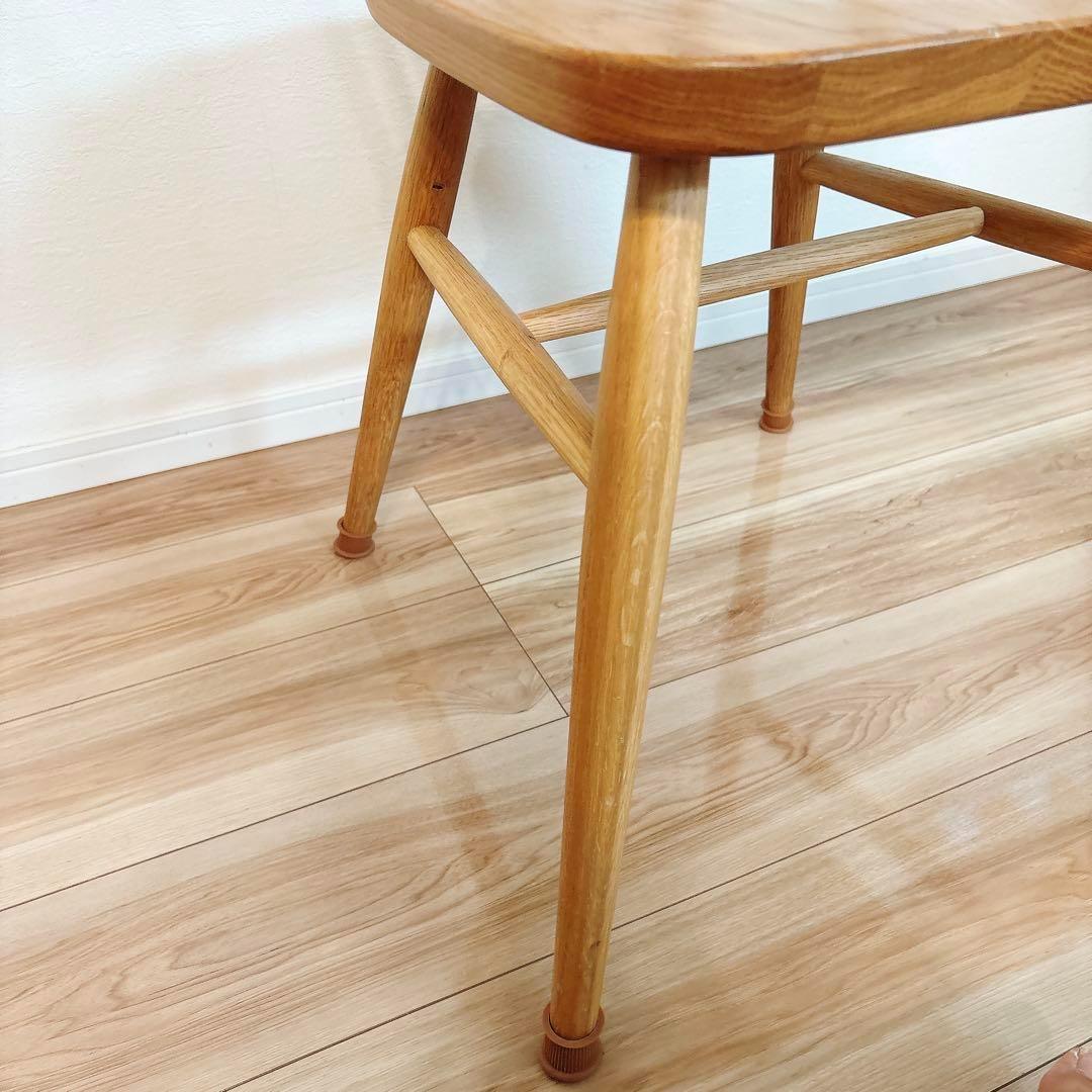 【J-】 無印良品 オーク材 アームチェア 丸脚 天然木 木製 椅子