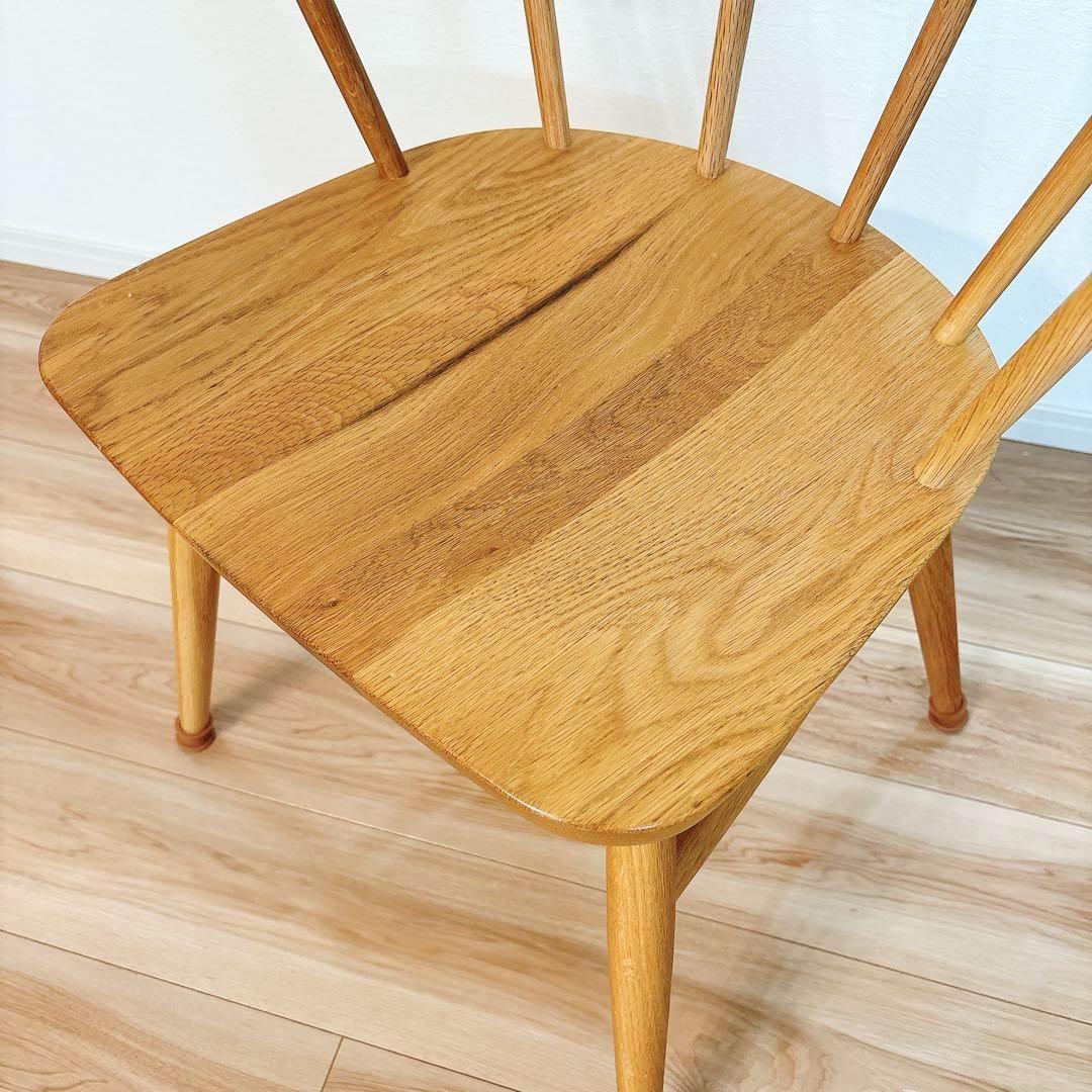 【J-】 無印良品 オーク材 アームチェア 丸脚 天然木 木製 椅子