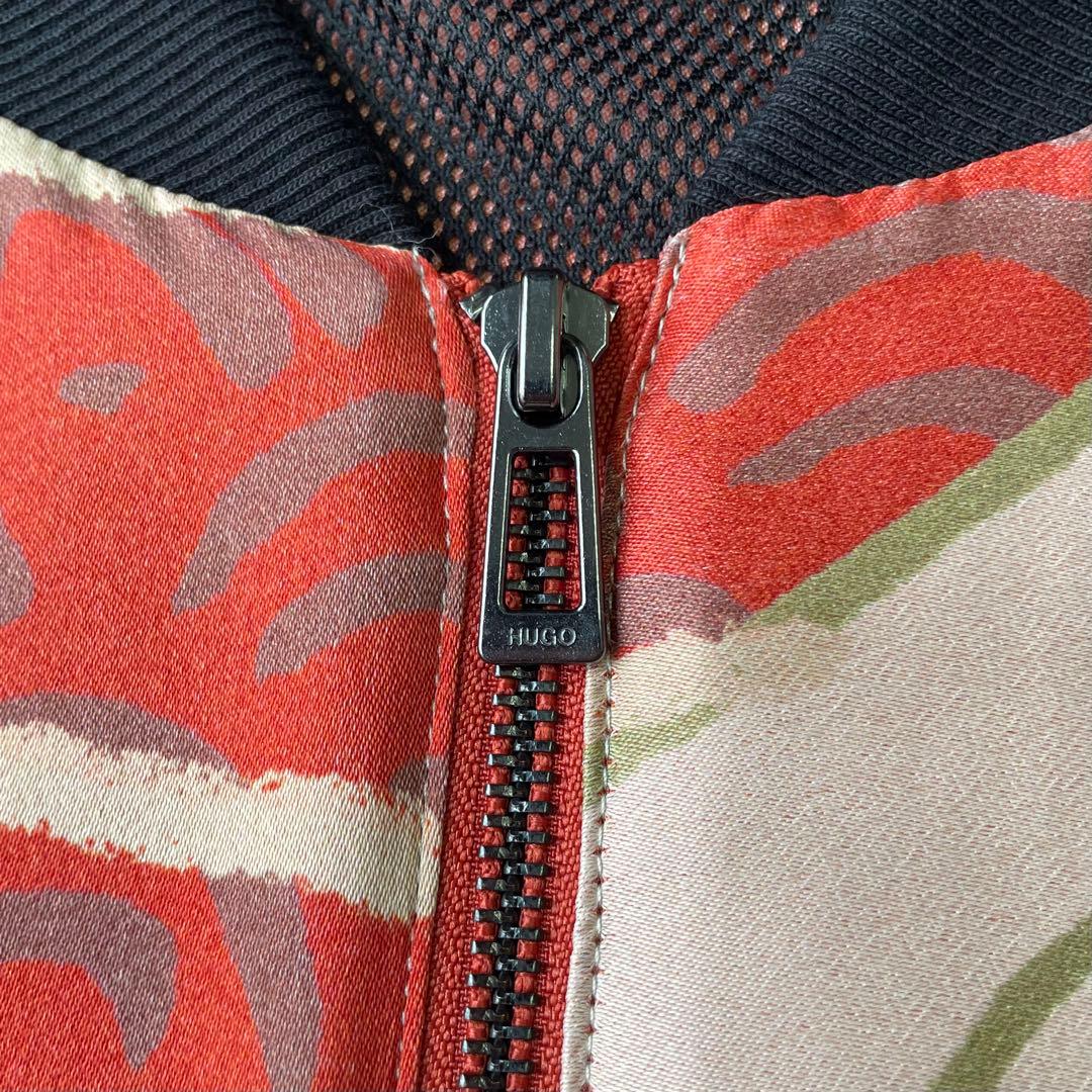希少 HUGO BOSS ヒューゴボス 和柄 鶴 ボンバージャケット M