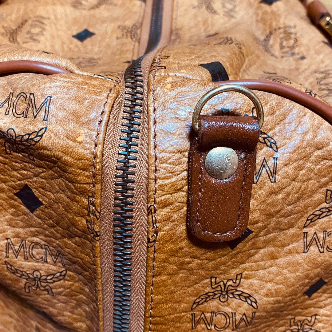 MCM 大容量 ボストンバッグ ブラウン モノグラム エムシーエム レザー
