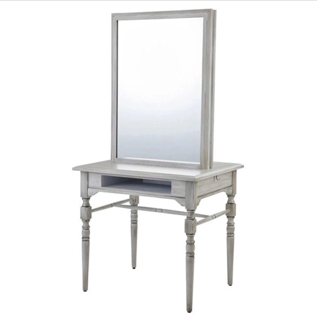 ホワイト木製ドレッサー・鏡台　両面ミラー