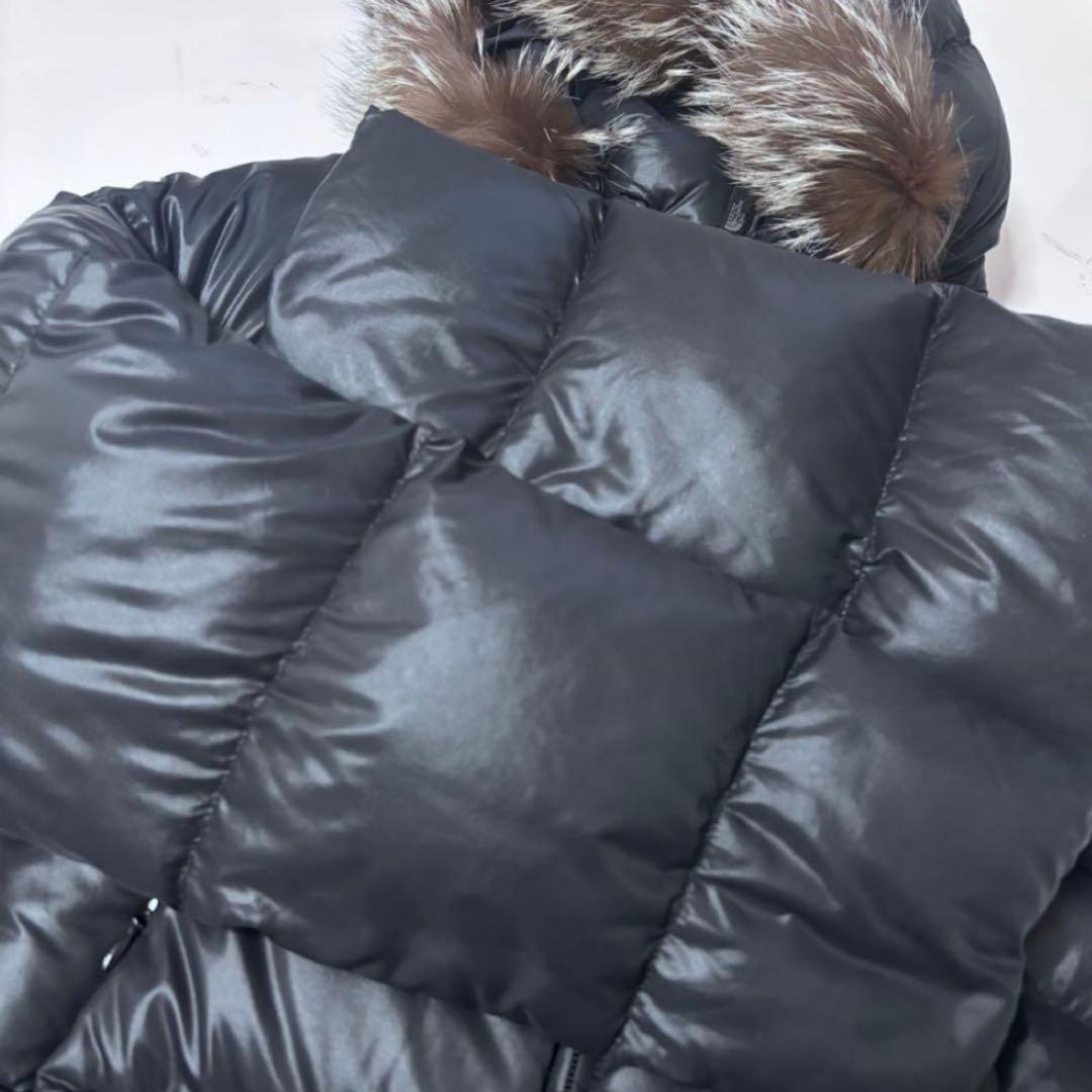 ☆人気　ノースフェイス　刺繍ロゴ　ダウンジャケット　ファーブラック　レディースL