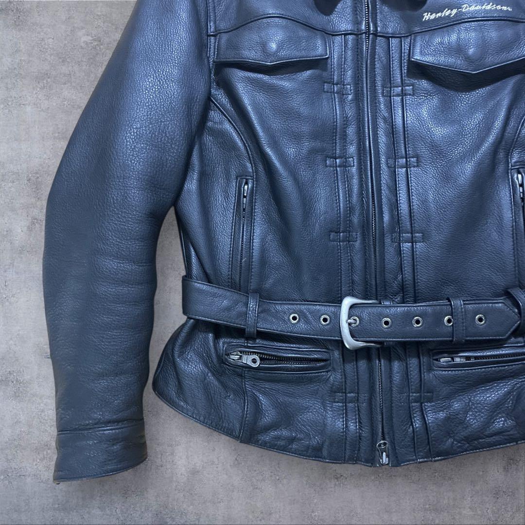 【純正】ハーレーダビッドソン 本革 ライダース キルティング MW シボ
