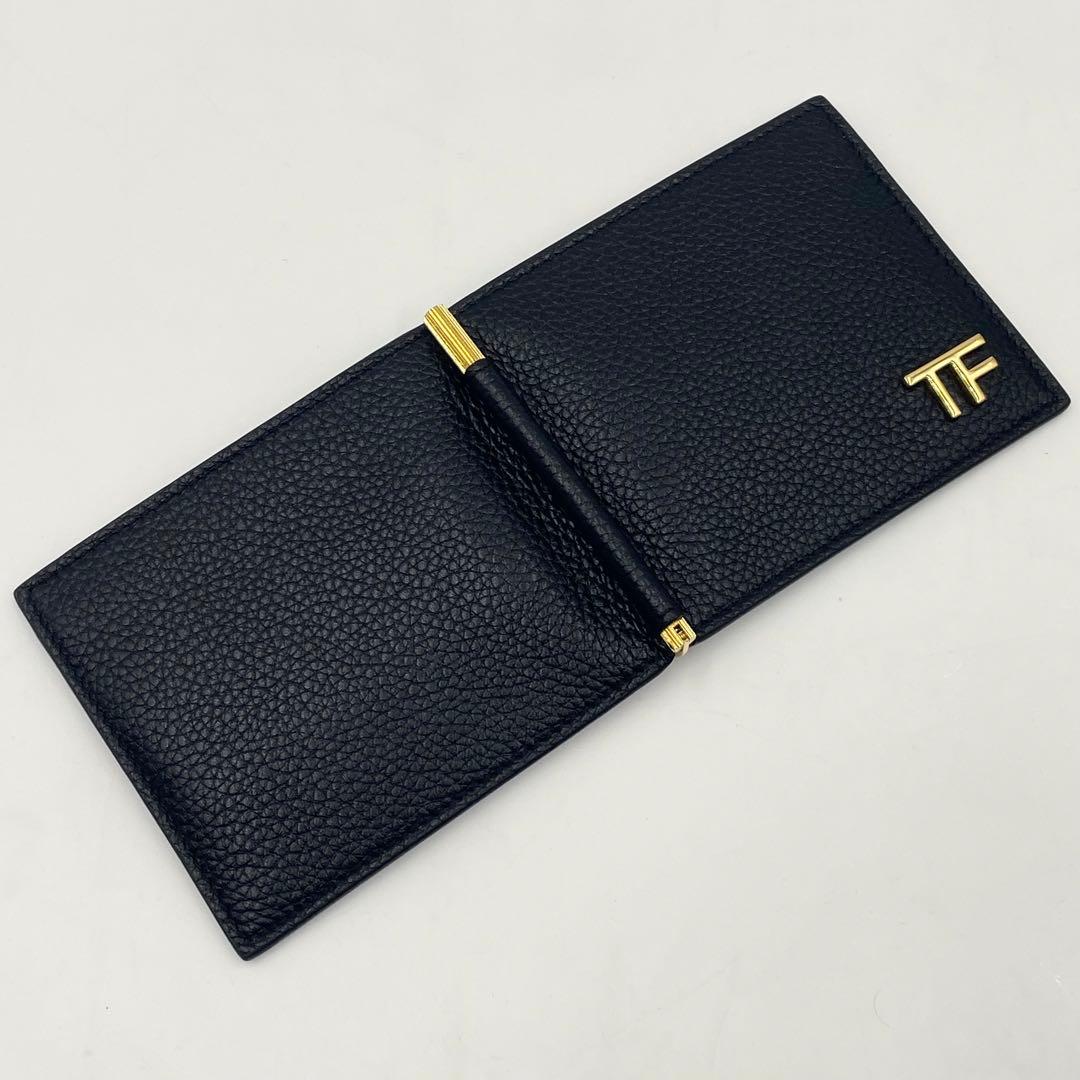 現行•未使用級✨TOM FORD トムフォード マネークリップ 折り財布TFロゴ