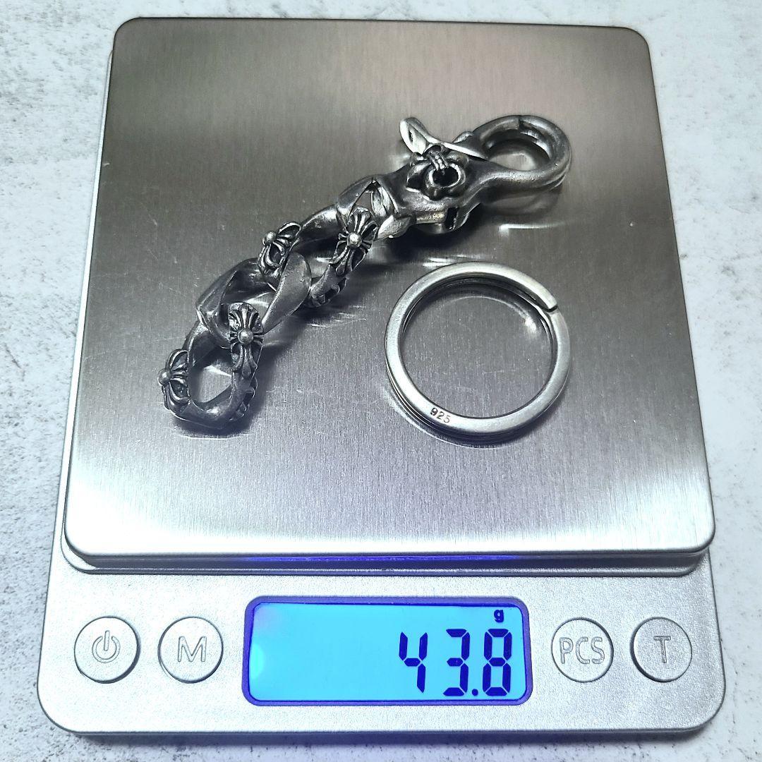 シルバー925 フレア クロス キーチェーン クリップ ノーブランド 百合 ユリ