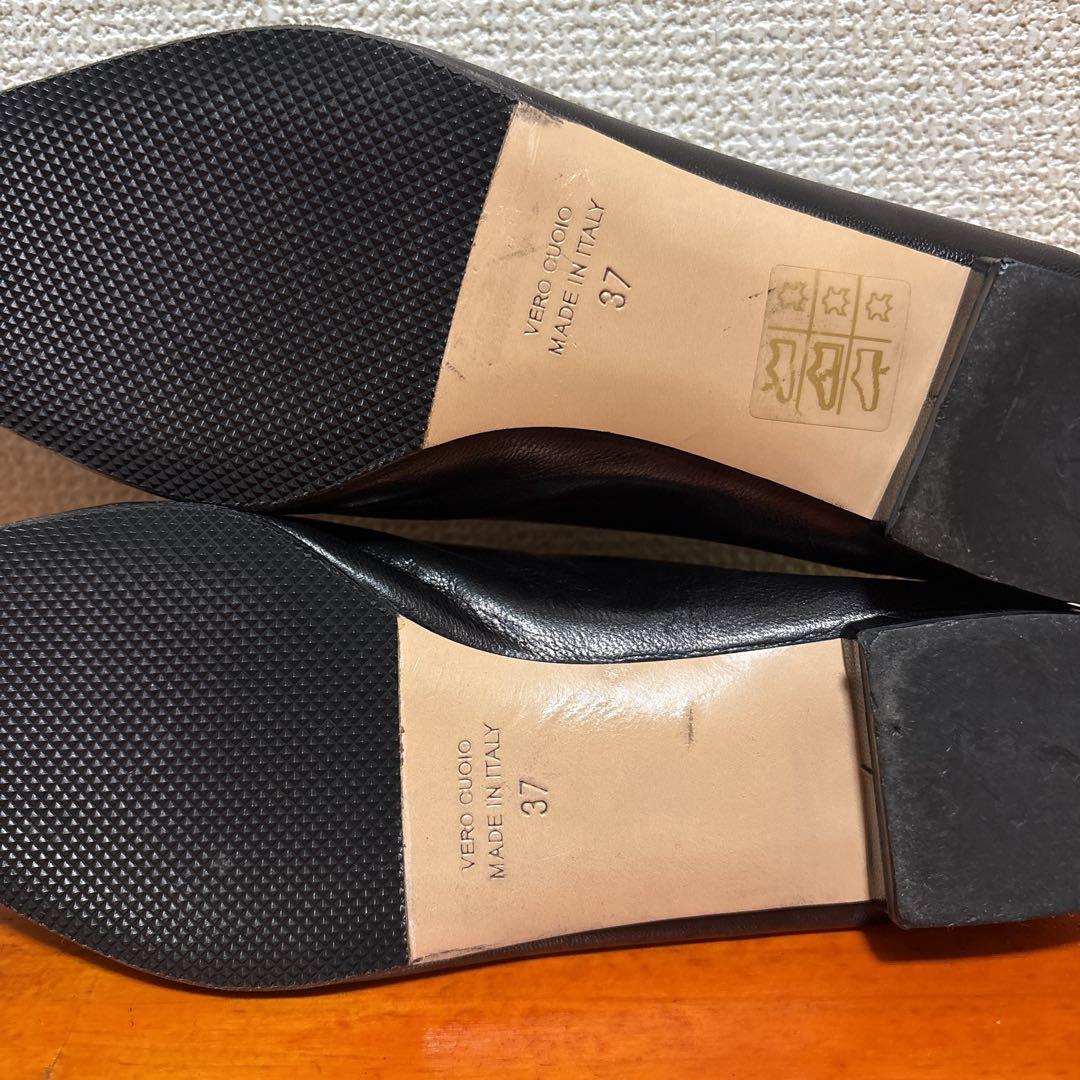 ネブローニ フラットシューズ ローファー 23.5cm 37 黒 ブラック