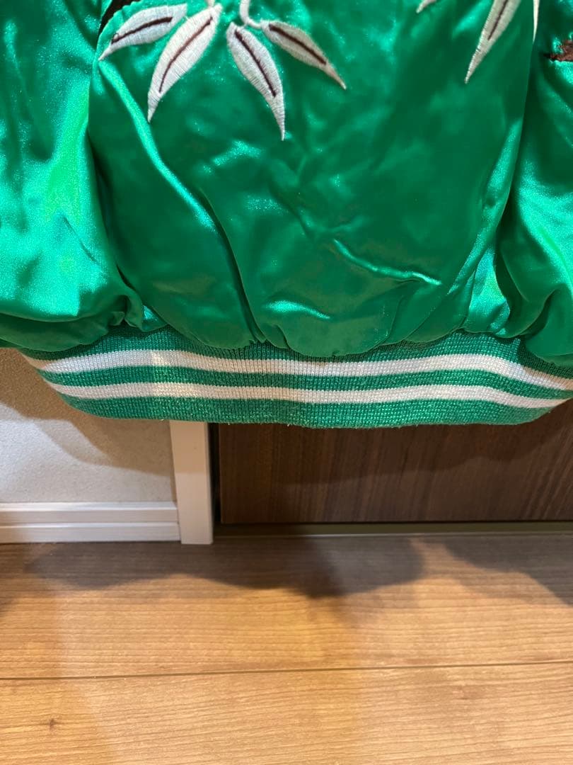 90s JUNGLE STORM 別珍 ベロア 両面 スカジャン 刺繍 鶴 虎