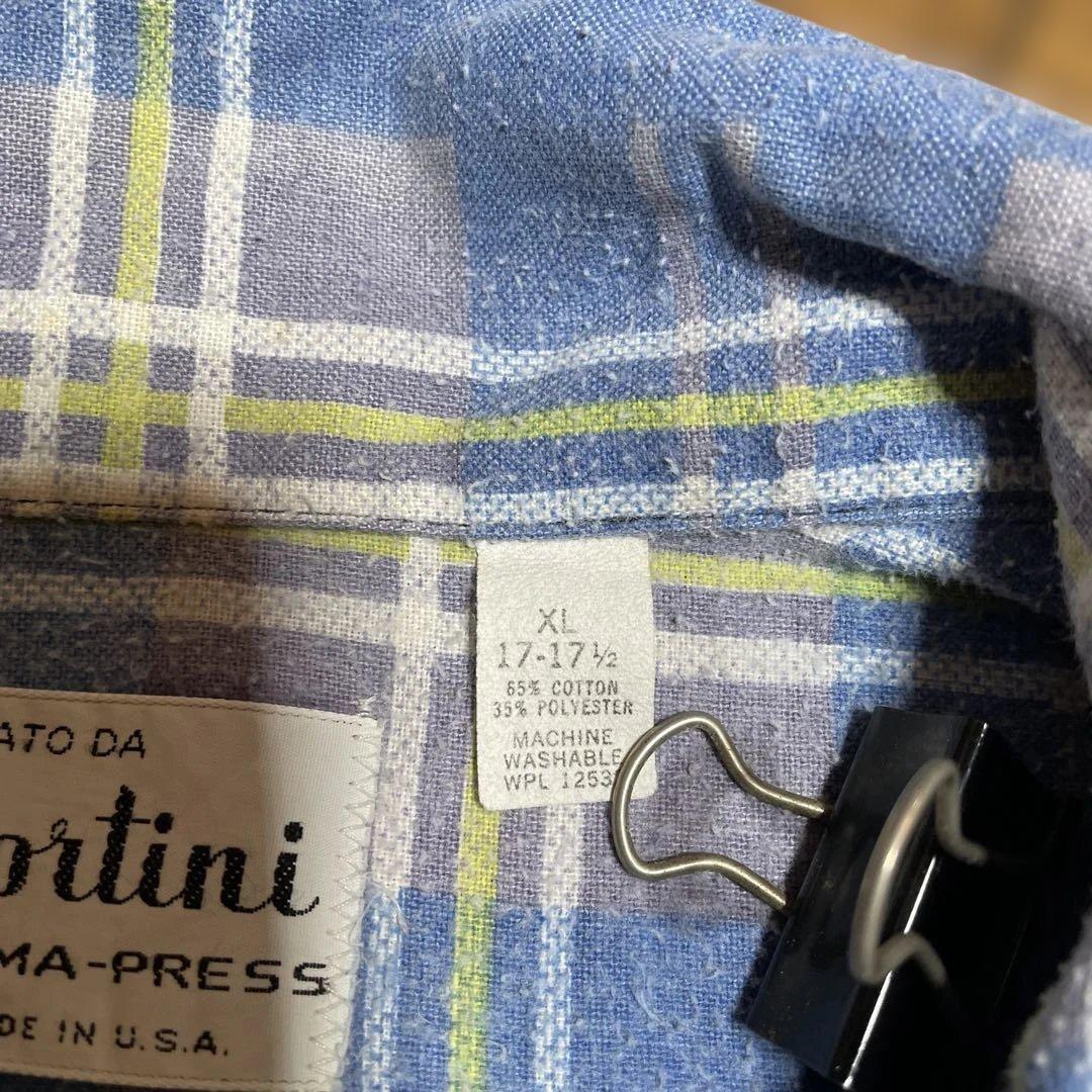 70sビンテージプリントネルシャツアメリカ製大きめサイズ