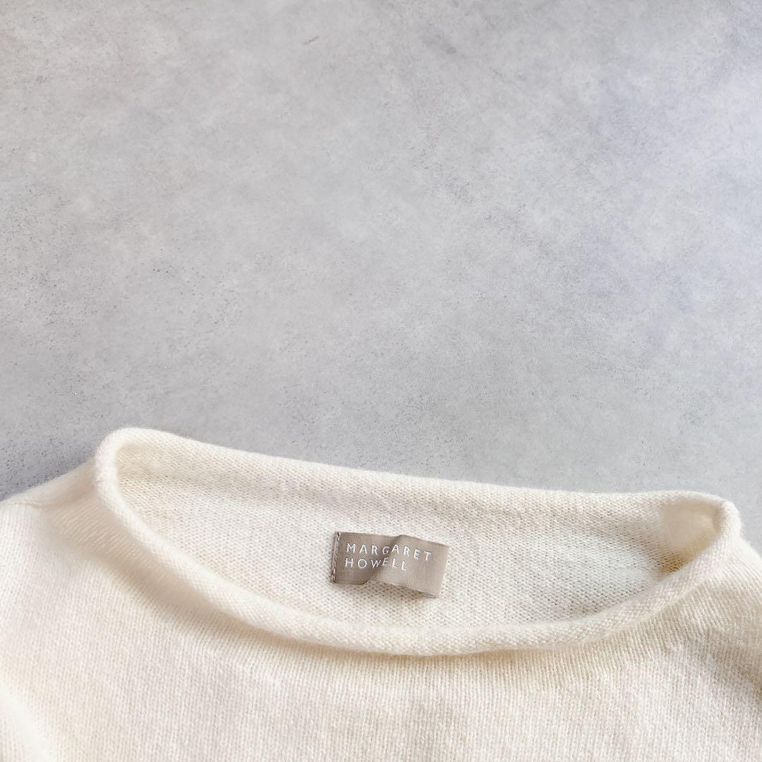 美品 マーガレットハウエル ニットセーター カシミヤ ウール ホワイト系 M