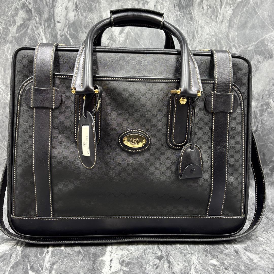 ✨美品✨GUCCI GG 2way ボストンバッグ ショルダー レザー ブラック