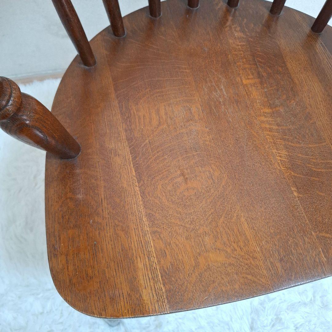 【美品】柏木工 かしわ 木製 背もたれ 肘掛け付き椅子 アームチェア