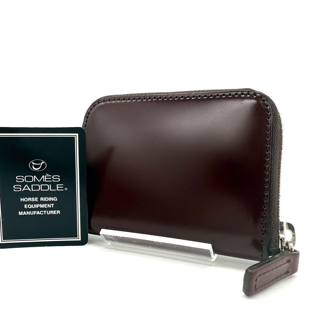 ★未使用品★SOMES SADDLE コードバン ラウンドジップ ケース