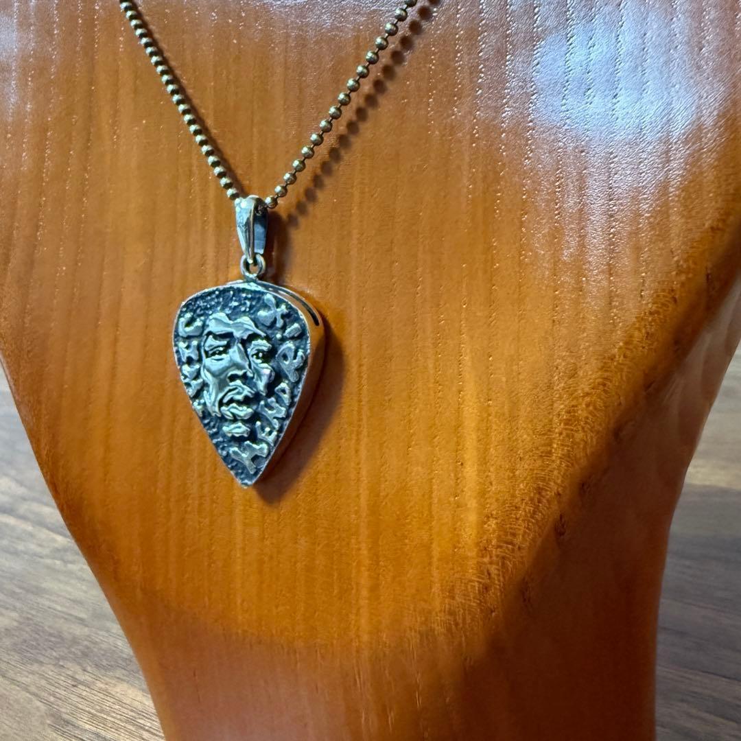 シルバー925無垢【新品】Jimi Hendrix ピックホルダーペンダント本物