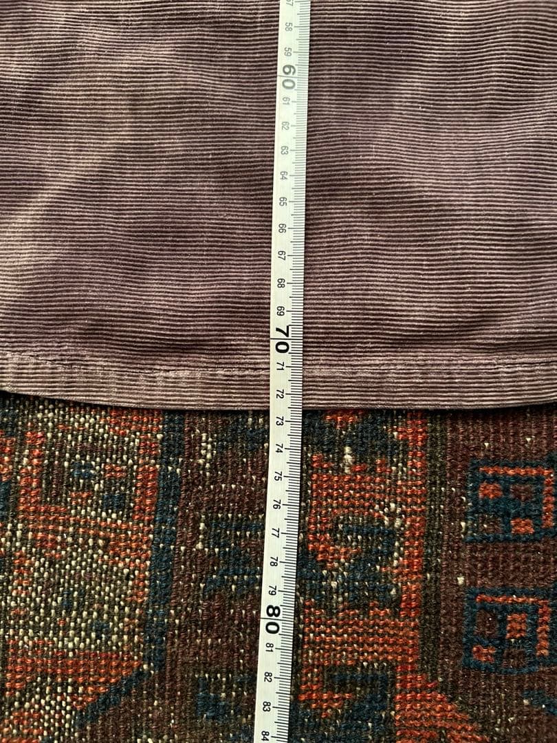 1950年代 50s プリントコーデュロイ シャツ　フェード