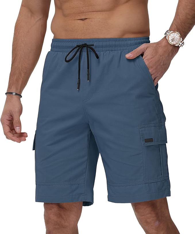 Short Cargo Homme Été Coton Stretch 6 Poches - JACKETOWN – Image 3
